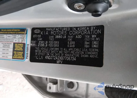 2011 Kia Soul + from USA, damaged, VIN KNDJT2A2XB7706734